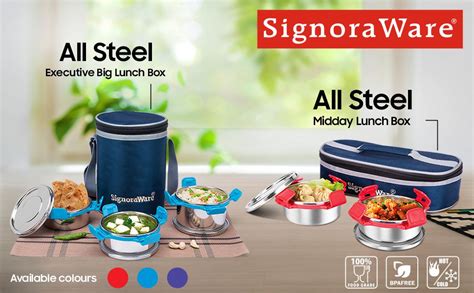 signoraware executive steel lunch box|signoraware tiffin.